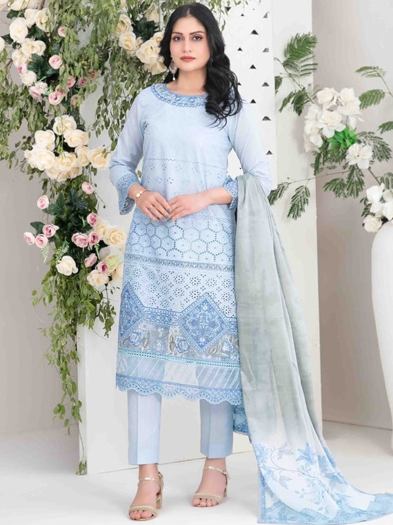 Saija By Tawakkal Semi-Stitched Schiffli Lawn Collection 2025 (D-1240)