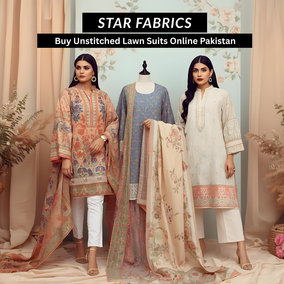 Buy Unstitched Lawn Suits Online Pakistan – Star Fabrics Shop Premium Collection