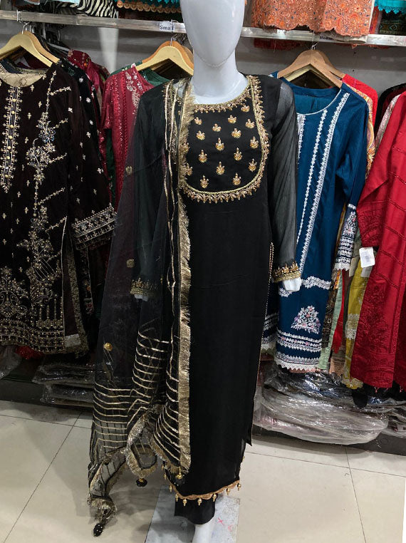 Readymade 3pc Pure Chiffon Cpollection 2024 By Khuda Baksh