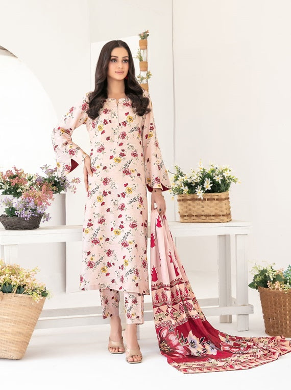 Zurina Printed Leather Peach Collection 2025 by Tawakkal Fabrics