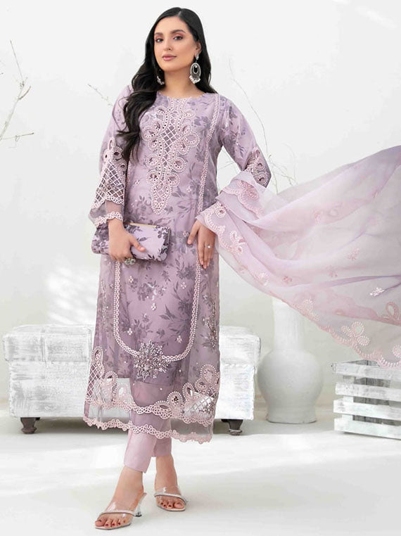 Yasna By Tawakkal Semi-Stitched Organza Collection 2025 (D-4028)