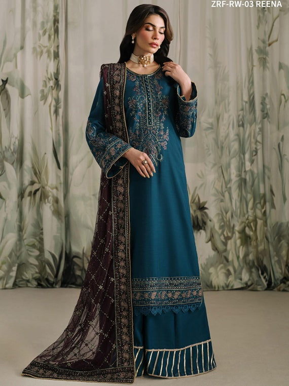 Zarif Raw Silk Collection 2024 (ZRF-RW-03 REENA)