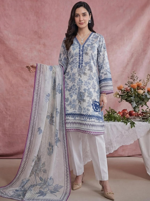 Tawakkal Fabrics 3 Piece Stitched Lawn & Embroidered Suits | Star Fabrics (D-02)