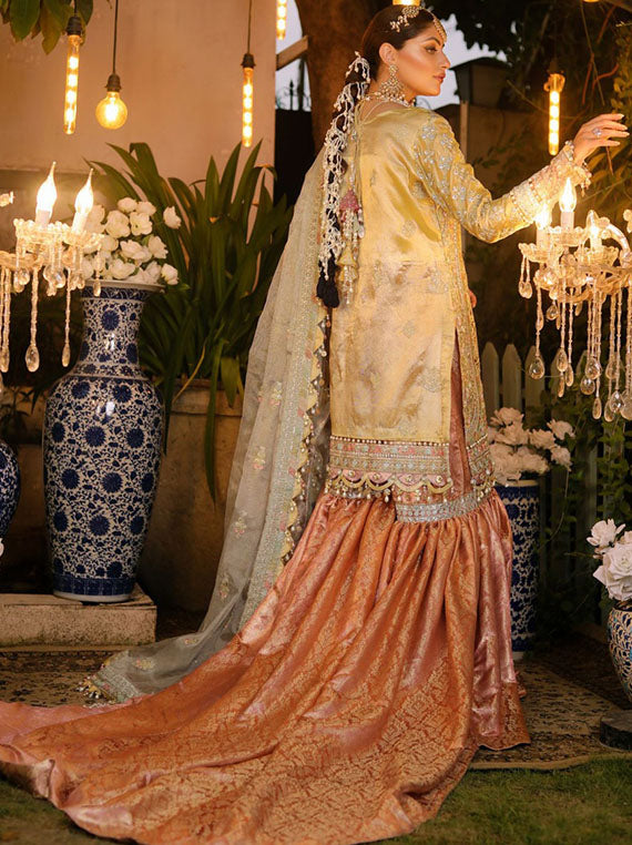 Wajadan By Raeesa Wedding Formal Collection 2024 (D-04 Lemon Chiffon)