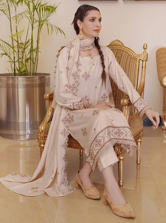 Aangan By Manizay Peach Leather Collection 2024 (Design-06)