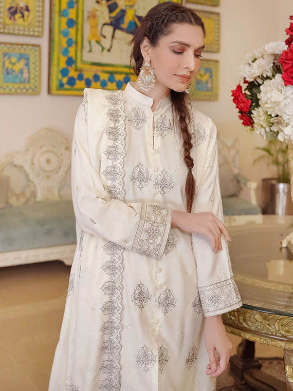 Aangan By Manizay Peach Leather Collection 2024 (Design-10)