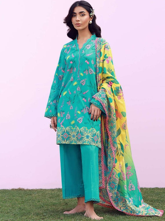 Mirha By Sehar Printed Lawn Collection 2026 (TEAL MEADOW)