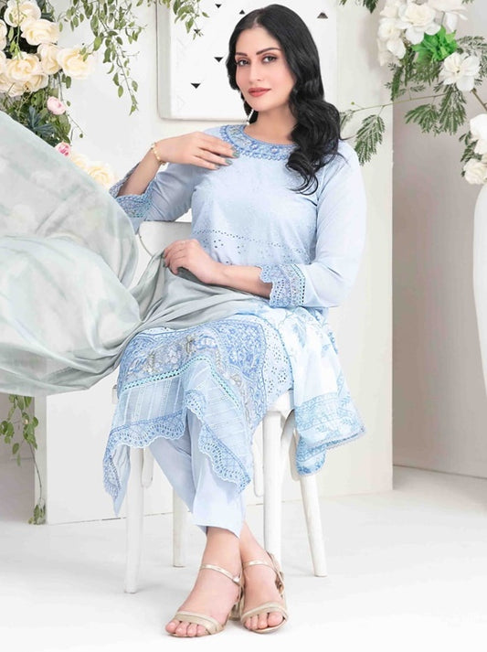 Saija By Tawakkal Semi-Stitched Schiffli Lawn Collection 2025 (D-1240)