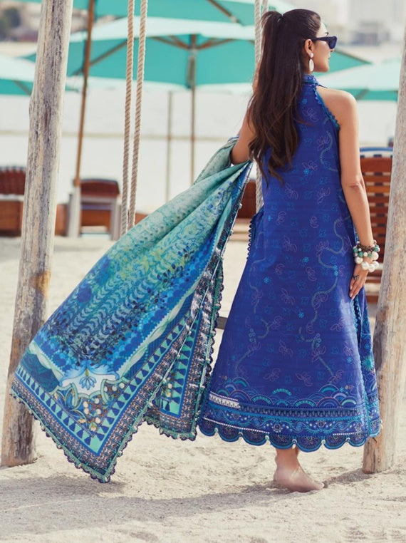 WES By Farah Talib Aziz Luxury Unstitched Lawn Collection 2025 (FTA-06)