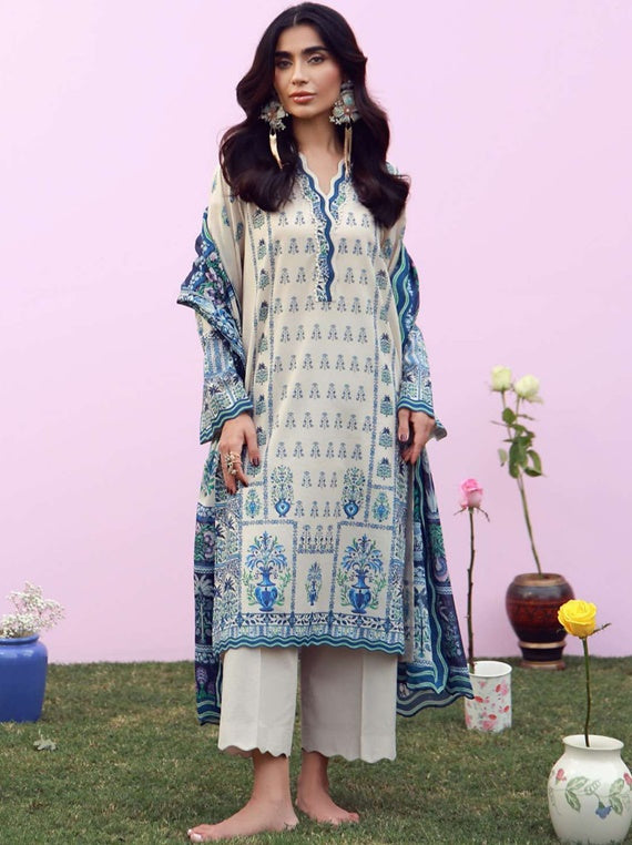 Mirha By Sehar Printed Lawn Collection 2026 (INDIGO CREAM FOLK)