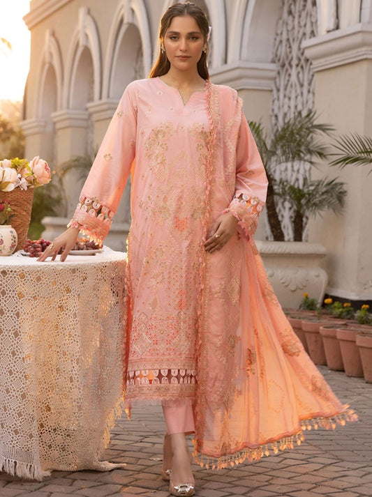 Shaista Festive Embroidered Lawn Collection 2025 (D-15)
