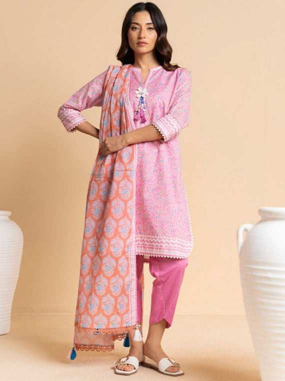 Alkaram Exclusive Designs | Star Fabrics (SS-60.1-25-3-Pink)