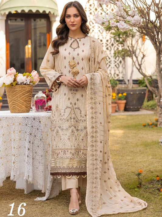 Shaista Festive Embroidered Lawn Collection 2025 (D-16)
