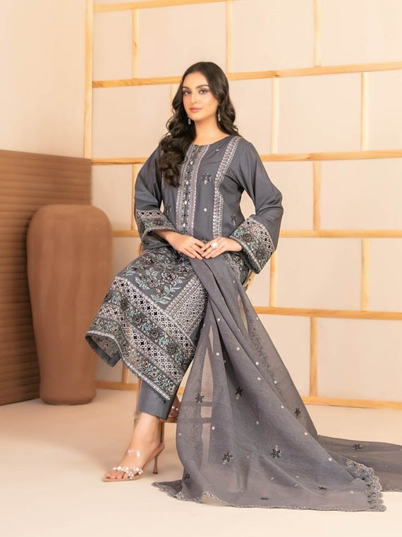 MAHANI Semi-Stitched Embroidered Viscose Collection by Tawakkal (D-4311)