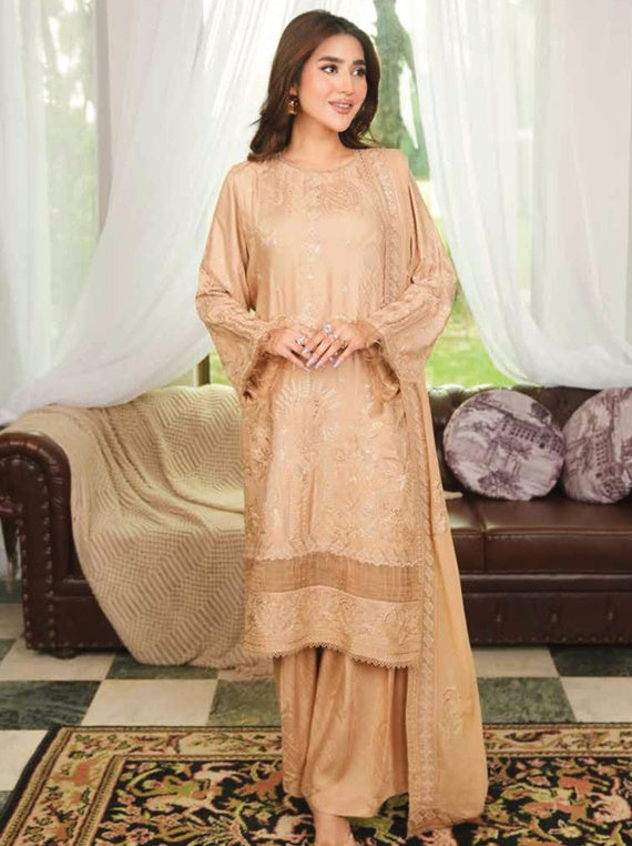 Reenaz by Johra Embroidered viscose staple Collection (Jw-123)