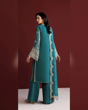 Farasha Azure Royale Luxury Embroidered Chiffon 3 Piece Suit