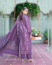 Riaz Arts Kani Micro Velvet Jacquard 3 Piece Suit with Jacquard Shawl
