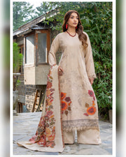Riaz Arts Qisa Luxury Winter Embroidered Peach Leather Suit with Kani Wool Shawl