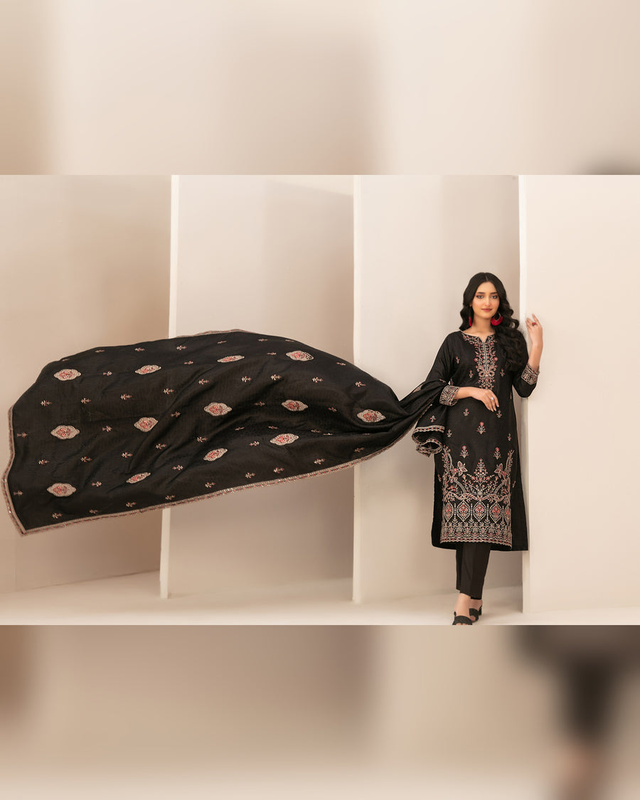 ZILLAH by Tawakkal Fabrics – Luxury Embroidered Viscose Jacquard 3 Piece Unstitched Suit