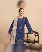AMAYA by Tawakkal Fabrics – Luxury Embroidered Viscose Jacquard 3 Piece Unstitched Suit
