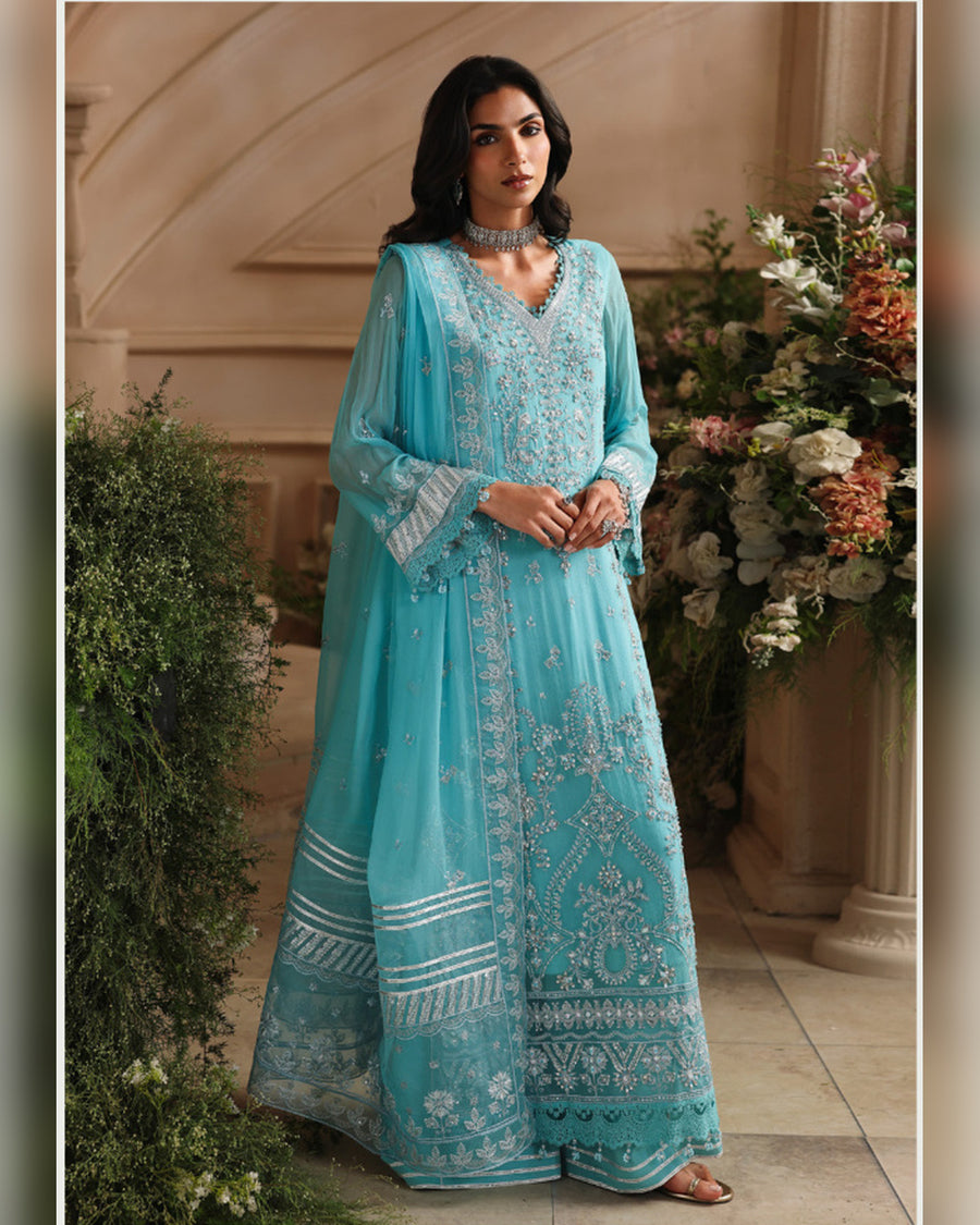 Areeba by ALTAN – NOORE '26 Turquoise Luxury Embroidered Formal Suit