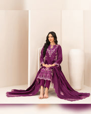 ZILLAH by Tawakkal Fabrics – Luxury Embroidered Viscose Jacquard 3 Piece Unstitched Suit