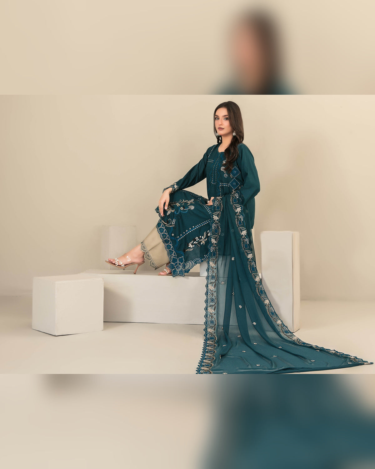SEHEJ by Tawakkal Fabrics – Luxury Cut Dana Embroidered Staple 3 Piece Unstitched Suit