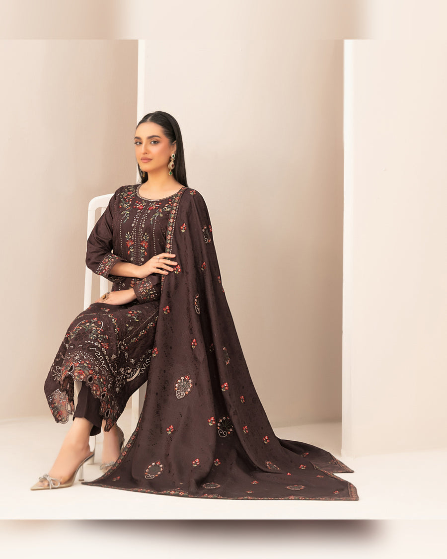 ZILLAH by Tawakkal Fabrics – Luxury Embroidered Viscose Jacquard 3 Piece Unstitched Suit