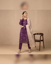 AMAYA by Tawakkal Fabrics – Luxury Embroidered Viscose Jacquard 3 Piece Unstitched Suit