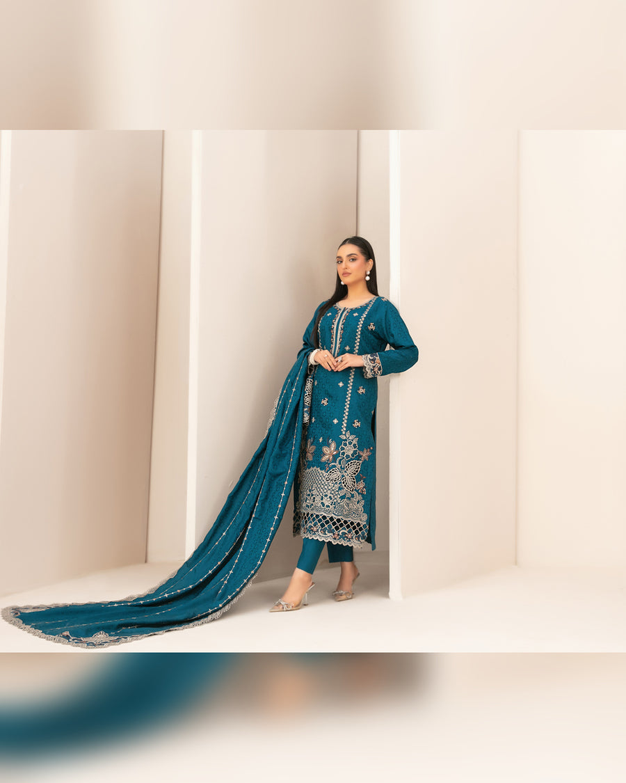 ZILLAH by Tawakkal Fabrics – Luxury Embroidered Viscose Jacquard 3 Piece Unstitched Suit