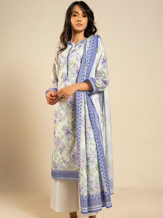 Alkaram Exclusive Designs | Star Fabrics (EF71-26-Off White)