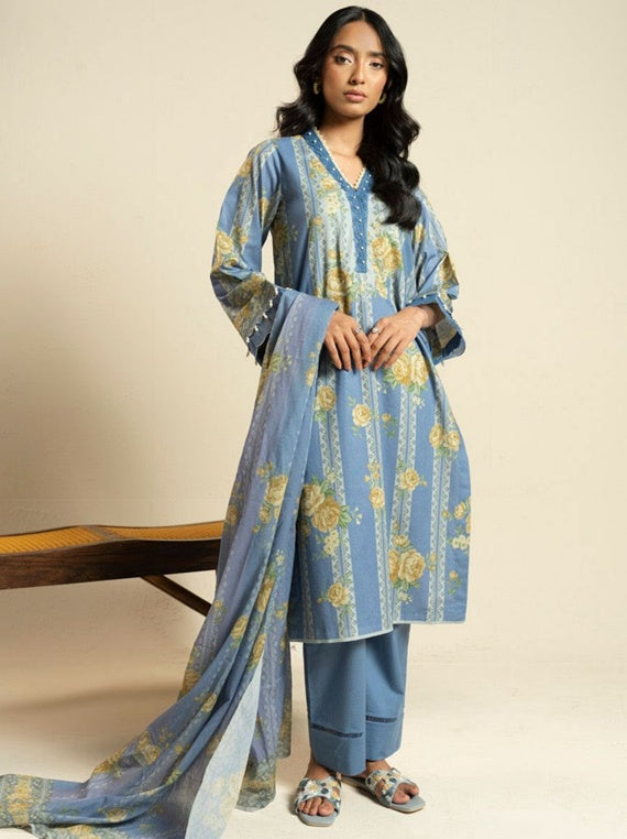 Alkaram Exclusive Designs | Star Fabrics (EF21-26-Blue)