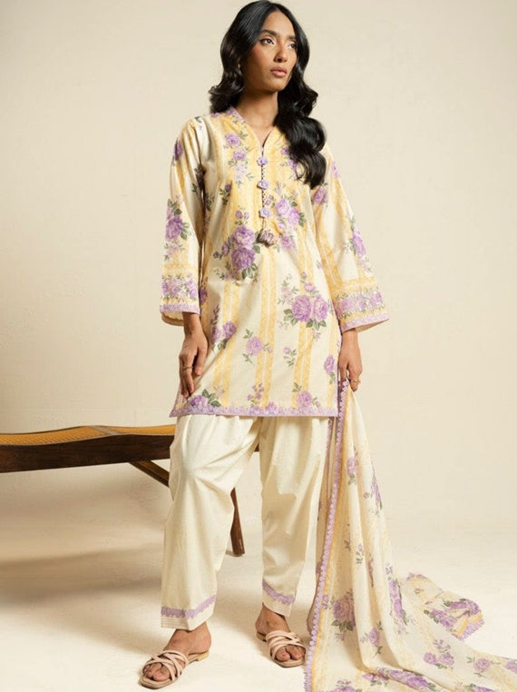 Alkaram Exclusive Designs | Star Fabrics (EF21-26-Cream)