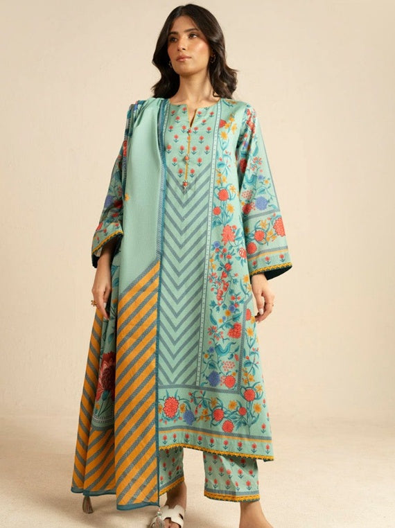 Alkaram Exclusive Designs | Star Fabrics  (EF15-26-SEA-Blue)