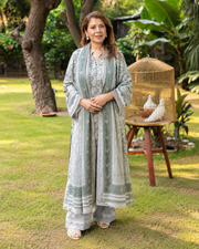 Gul Ahmed Printed Linen 3 Piece Unstitched Suit with Printed Dupatta
