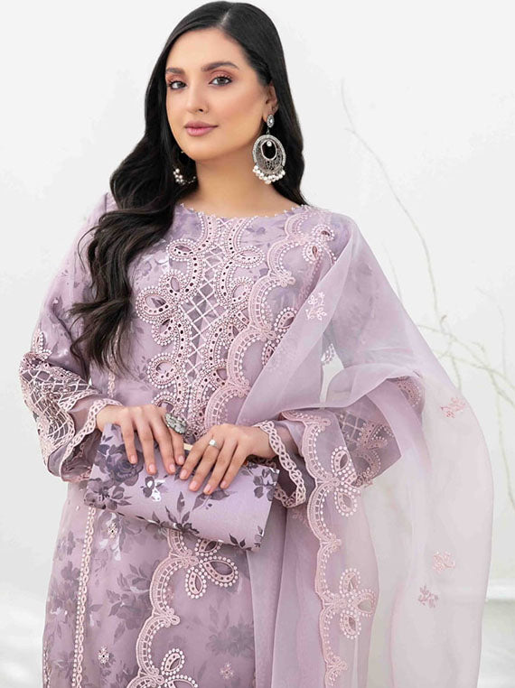 Yasna By Tawakkal Semi-Stitched Organza Collection 2025 (D-4028)