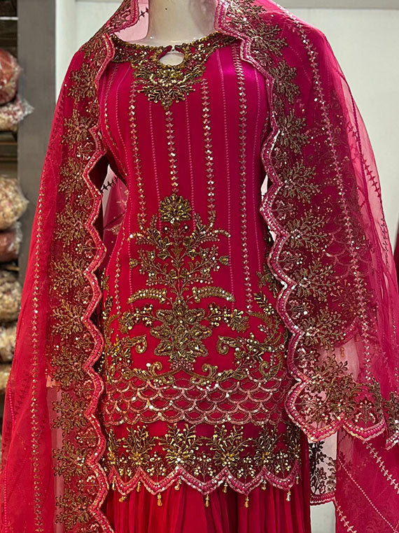 Ready To Wear Mehndi Fancy Gharara Collection 2024 (D-02)