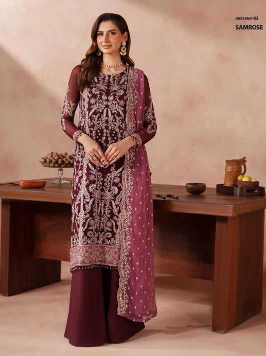 Mahrosh By Zarif Unstitched Luxury Formals 2025 (UNST-MUF-02 SAMROSE)