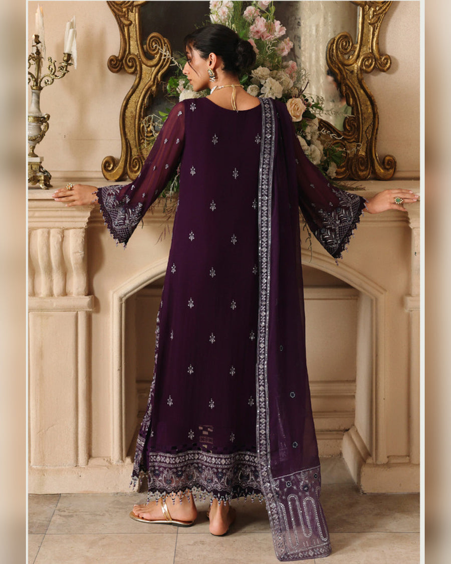 Zoha by ALTAN – NOORE '26 Deep Plum Luxury Embroidered Formal Suit