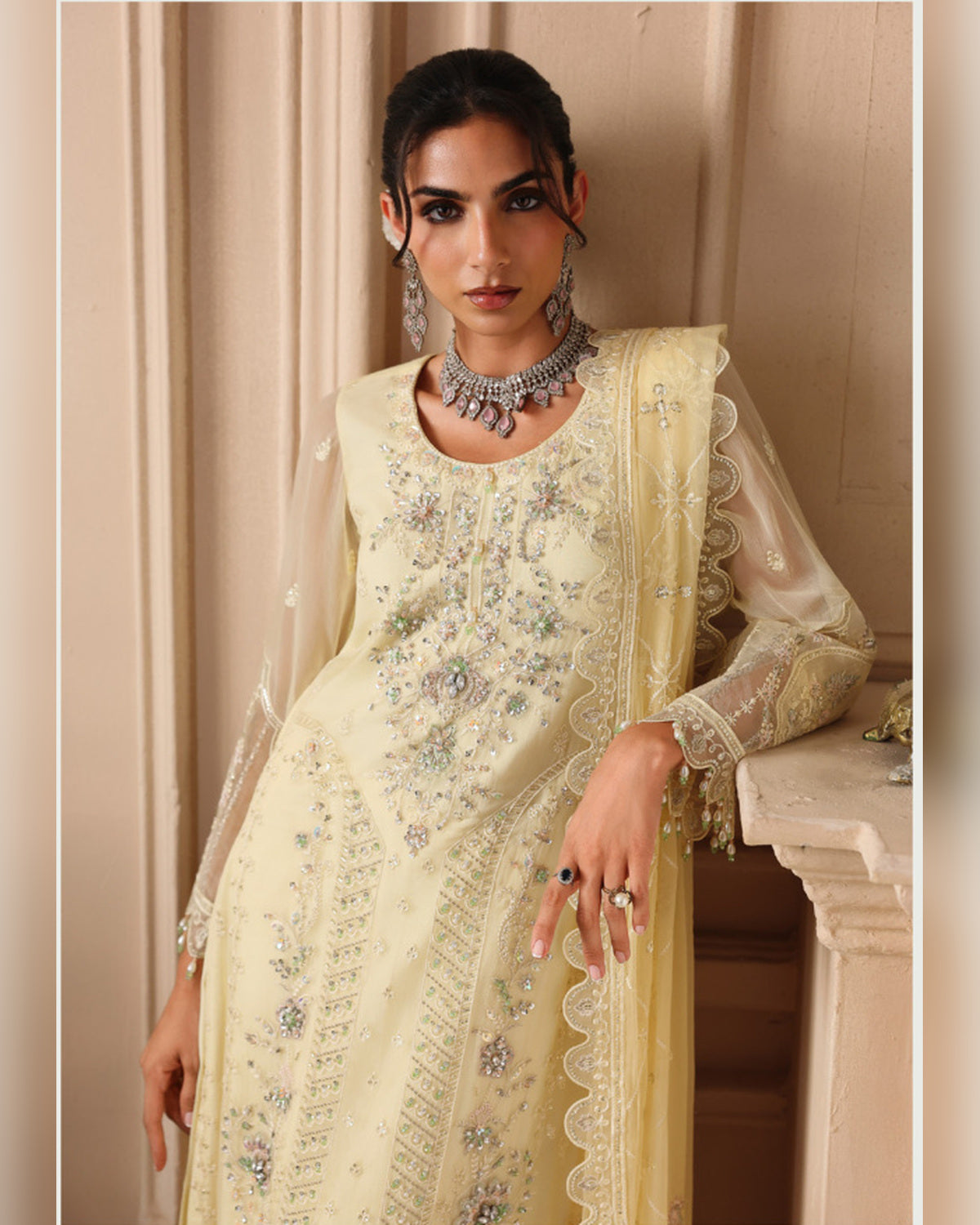 Zarmina by ALTAN – NOORE '26 Ivory Luxury Embroidered Formal Suit