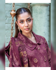 Riaz Arts Kani Micro Velvet Jacquard 3 Piece Suit with Jacquard Shawl