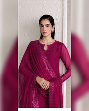 Farasha Azure Royale Luxury Embroidered Chiffon 3 Piece Suit