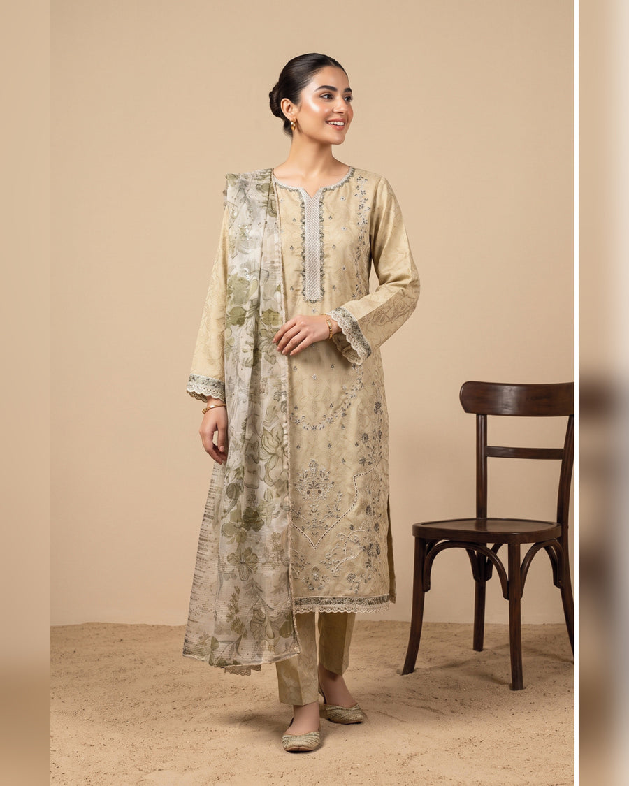 AMAYA by Tawakkal Fabrics – Luxury Embroidered Viscose Jacquard 3 Piece Unstitched Suit
