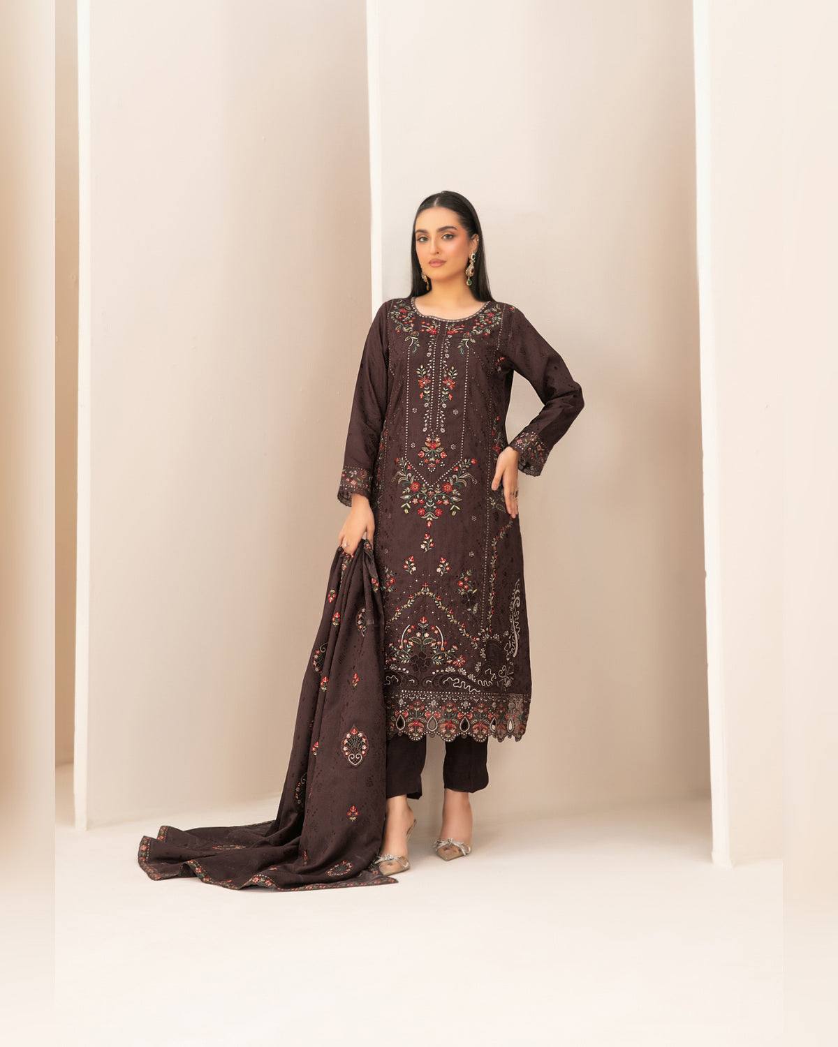 ZILLAH by Tawakkal Fabrics – Luxury Embroidered Viscose Jacquard 3 Piece Unstitched Suit
