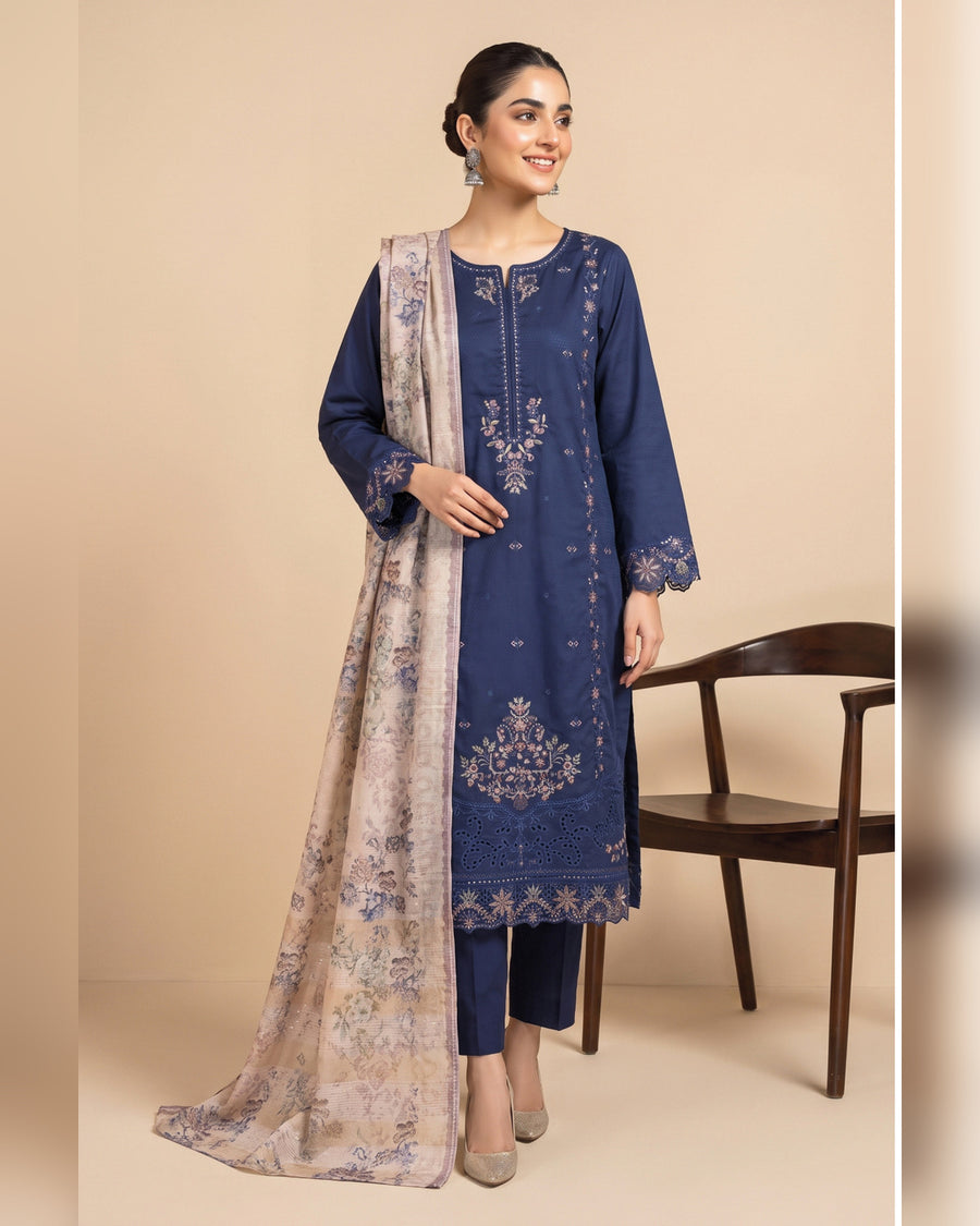 AMAYA by Tawakkal Fabrics – Luxury Embroidered Viscose Jacquard 3 Piece Unstitched Suit