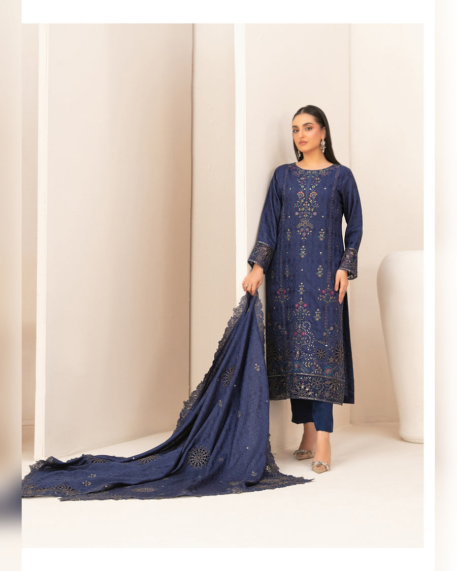 ZILLAH by Tawakkal Fabrics – Luxury Embroidered Viscose Jacquard 3 Piece Unstitched Suit