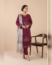 AMAYA by Tawakkal Fabrics – Luxury Embroidered Viscose Jacquard 3 Piece Unstitched Suit