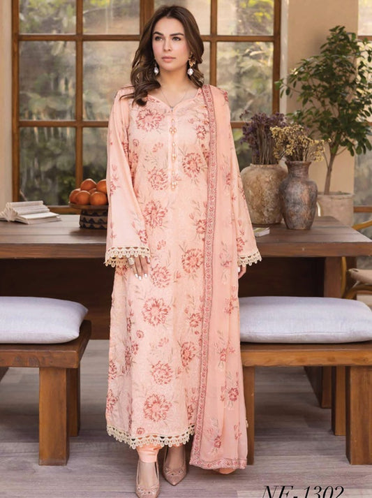 Rubab Noor-e-Fajar By Raeesa Lawn Collection 2025 (NF-1302)