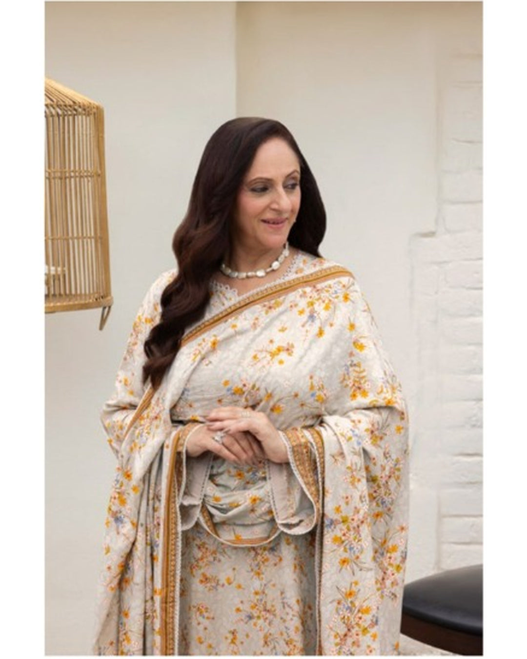 Gul Ahmed Printed Linen 3 Piece Unstitched Suit with Printed Dupatta