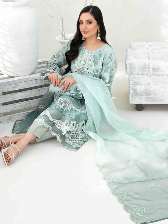 Yasna By Tawakkal Semi-Stitched Organza Collection 2025 (D-4032)